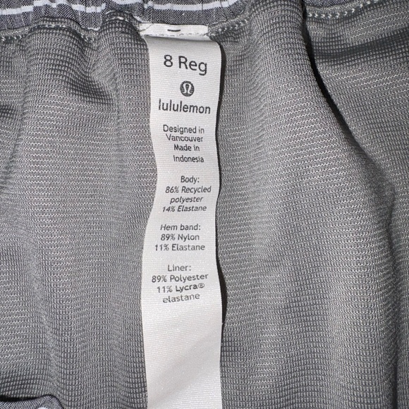 Grey & White Stripped Lululemon Hotty Hot Shorts - Picture 3 of 4